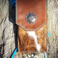 Phone holder pouch for saddle or belt with copper cross concho