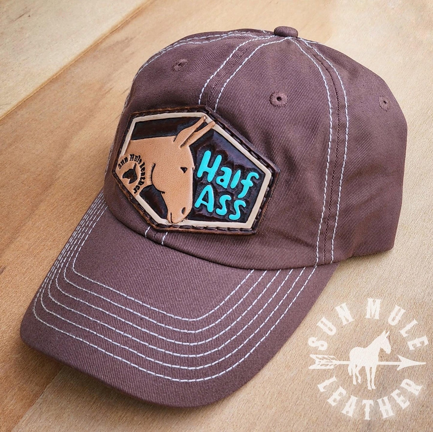 Half Ass Mule Hat -Brown Low Profile Cap