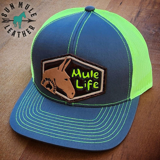 Neon Yellow Mule Life Mule Hat  -Pacific Headwear 104C Trucker Hat