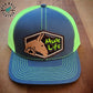 Neon Yellow Mule Life Mule Hat  -Pacific Headwear 104C Trucker Hat